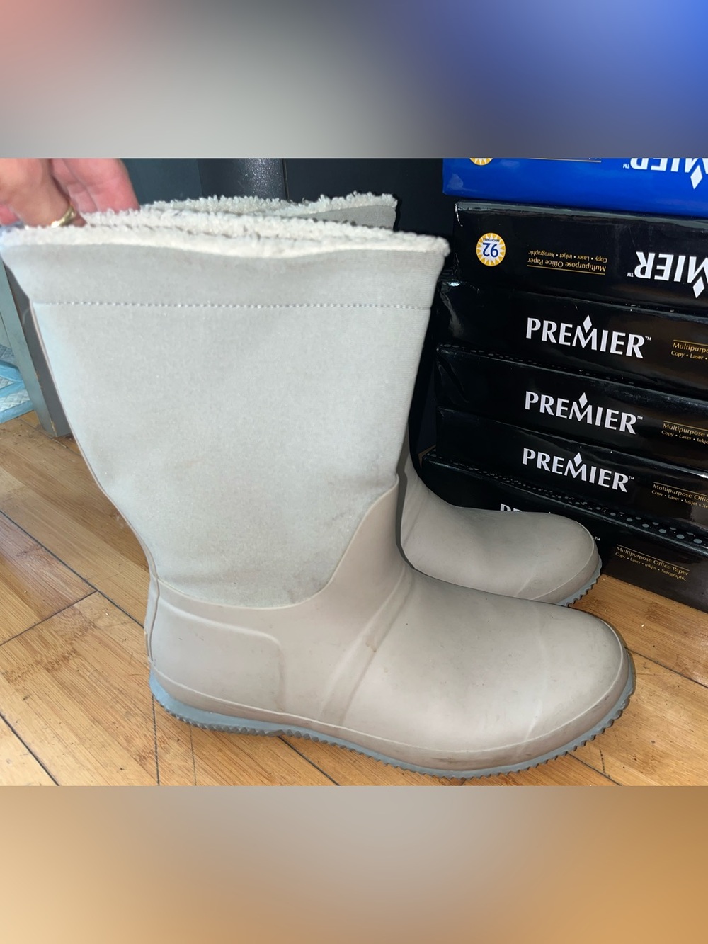 HunterGray Insulated Winter Rain Boots SZ 8 in Men’s and 9.5 women’s